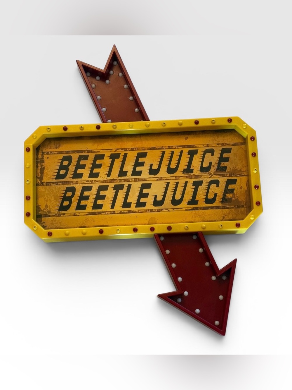 Spirit Halloween Beetlejuice Light Up Marquee Arrow Sign 27” Tested Working 2024